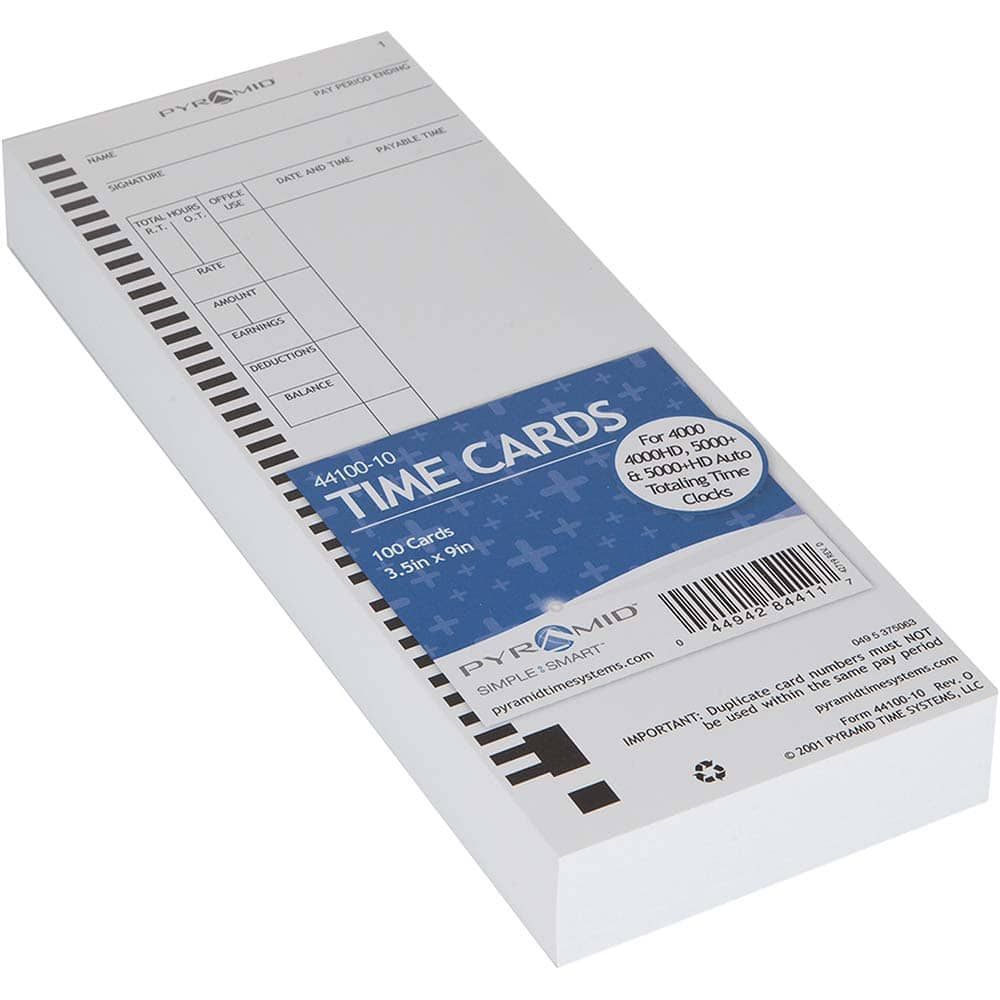 Pyramid - Time Cards & Time Clock Accessories Type: Weekly/Bi-Weekly/Twice Monthly Time Cards For Use With: PTI - M-4000 Time Recorder - Best Tool & Supply