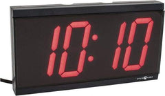 PTI - 4 Inch Diameter, White Face, Digital Wall Clock - LED Display, Black Case, Runs on 115 VAC - Best Tool & Supply