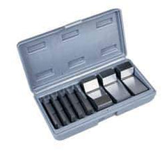 Value Collection - 1 to 30° Angle, 3 Inch Long, Angle Block Set - 45-50 HRC Hardness, Includes 5 Angle Plates 1-5, 3 V-Blocks 10, 15 and 30; 8 Pieces - Best Tool & Supply