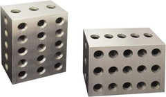 Value Collection - 0.0003 Squareness Per Inch, Hardened Steel, 2-3-4 Block with 23 Hole Setup Block - 0.0001 to 0.0007 Inch Overall Tolerance, 3/8 - 16 Inch Tapped Hole Size, 56-60 HRC Hardness, Sold As Matched Pair - Best Tool & Supply