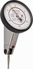 Mitutoyo - 0.06 Inch Range, 0.0005 Inch Dial Graduation, Horizontal Dial Test Indicator - 1.5748 Inch White Dial, 0-15-0 Dial Reading, Accurate to 0.0005 Inch - Best Tool & Supply