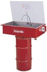 Graymills - Drum Mount Solvent-Based Parts Washer - 20 Gal Max Operating Capacity, Steel Tank, 67-1/8" High x 36" Long x 20" Wide, 115 Input Volts - Best Tool & Supply