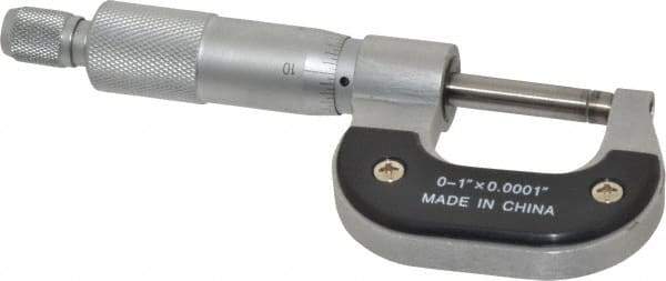 Value Collection - 0 to 1" Range, 0.0001" Graduation, Mechanical Outside Micrometer - Ratchet Stop Thimble - Best Tool & Supply