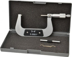 Value Collection - 3 to 4" Range, 0.0001" Graduation, Mechanical Outside Micrometer - Ratchet Stop Thimble - Best Tool & Supply