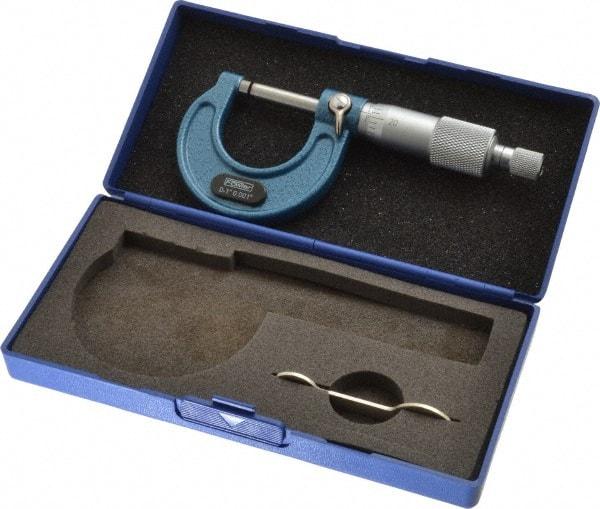 Fowler - 0 to 1" Range, 0.001" Graduation, Mechanical Outside Micrometer - Ratchet Stop Thimble, Accurate to 0.0001" - Best Tool & Supply