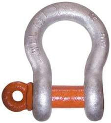 CM - 2" Nominal Chain Size, 43 Ton Alloy Steel Screw Anchor Shackle - 2-13/32" Diam, 2-1/4" Pin Diam, 3-1/4" Wide Inside Jaw, 5-1/4" Inside Width - Best Tool & Supply