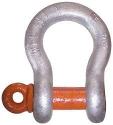 CM - 1" Nominal Chain Size, 12.5 Ton Alloy Steel Screw Anchor Shackle - 1.234" Diam, 1-1/8" Pin Diam, 1-11/16" Wide Inside Jaw, 2-5/16" Inside Width - Best Tool & Supply