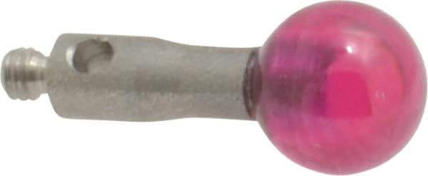 SPI - 6 mm Ball Diameter, M2 Thread, Ruby Point Ball Tip CMM Stylus - 10 mm Overall Length - Best Tool & Supply