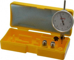 Peacock - 0.008 Inch Range, 0.0001 Inch Dial Graduation, Horizontal Dial Test Indicator - 1-53/64 Inch White Dial, 0-4-0 Dial Reading, Accurate to 0.0003 Inch - Best Tool & Supply