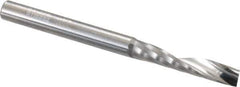 Onsrud - 1/4" Cutting Diam x 1-1/4" Length of Cut, 1 Flute, Upcut Spiral Router Bit - Uncoated, Right Hand Cut, Solid Carbide, 3" OAL x 1/4" Shank Diam, Single Edge, 21° Helix Angle - Best Tool & Supply