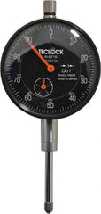 Teclock - 1" Range, 0-100 Dial Reading, 0.001" Graduation Dial Drop Indicator - 2-11/64" Dial, 0.1" Range per Revolution, 0.0014" Accuracy, Revolution Counter - Best Tool & Supply