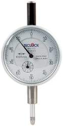 Teclock - 10mm Range, 0-100 Dial Reading, 0.01" Graduation Dial Drop Indicator - 2-11/64" Dial, 1" Range per Revolution, 0.015" Accuracy, Revolution Counter - Best Tool & Supply