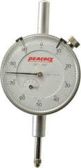 Peacock - 1/2" Range, 0-100 Dial Reading, 0.001" Graduation Dial Drop Indicator - 2-3/64" Dial, 0.001" Accuracy, Revolution Counter - Best Tool & Supply