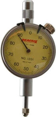 Peacock - 4mm Range, 0-100 Dial Reading, 0.01mm Graduation Dial Drop Indicator - 1-37/64" Dial - Best Tool & Supply