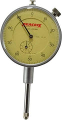 Peacock - 20mm Range, 0-100 Dial Reading, 0.01mm Graduation Dial Drop Indicator - 2-3/64" Dial, Revolution Counter - Best Tool & Supply