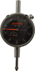 Peacock - 1/2" Range, 0-100 Dial Reading, 0.001" Graduation Dial Drop Indicator - 2-3/64" Dial, 0.001" Accuracy, Revolution Counter - Best Tool & Supply