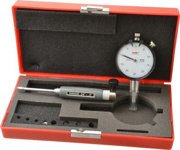 Value Collection - 9 Anvil, 0.24 to 0.4" Dial Bore Gage - 0.0005" Graduation, 1.57" Gage Depth - Best Tool & Supply