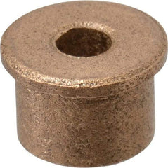 Boston Gear - 1/8" Inside x 5/16" Outside Diam, Oil Impregnated Bronze Sleeve Bearing - 3/8" Flange Outside Diam, 3/64" Flange Thickness, 1/4" OAL - Best Tool & Supply