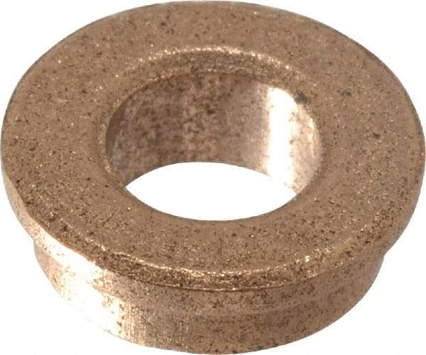 Boston Gear - 3/16" Inside x 5/16" Outside Diam, Oil Impregnated Bronze Sleeve Bearing - 3/8" Flange Outside Diam, 3/64" Flange Thickness, 1/8" OAL - Best Tool & Supply