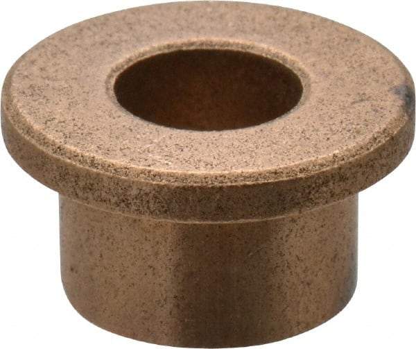 Boston Gear - 5/16" Inside x 1/2" Outside Diam, Oil Impregnated Bronze Sleeve Bearing - 11/16" Flange Outside Diam, 3/32" Flange Thickness, 3/8" OAL - Best Tool & Supply