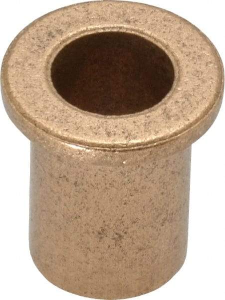 Boston Gear - 3/8" Inside x 1/2" Outside Diam, Oil Impregnated Bronze Sleeve Bearing - 11/16" Flange Outside Diam, 3/32" Flange Thickness, 3/4" OAL - Best Tool & Supply