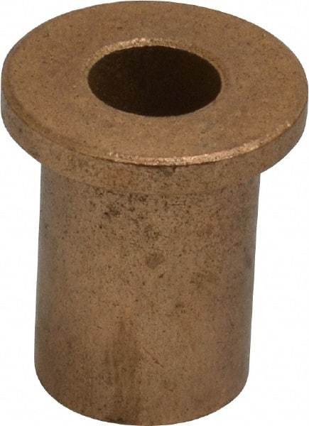 Boston Gear - 3/8" Inside x 5/8" Outside Diam, Oil Impregnated Bronze Sleeve Bearing - 7/8" Flange Outside Diam, 1/8" Flange Thickness, 1" OAL - Best Tool & Supply