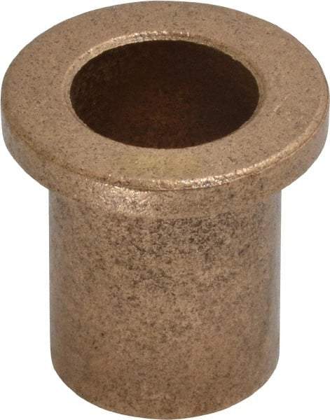 Boston Gear - 1/2" Inside x 5/8" Outside Diam, Oil Impregnated Bronze Sleeve Bearing - 7/8" Flange Outside Diam, 1/8" Flange Thickness, 7/8" OAL - Best Tool & Supply