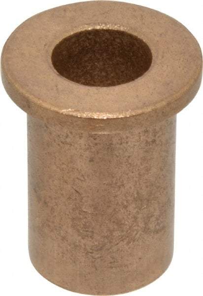 Boston Gear - 1/2" Inside x 3/4" Outside Diam, Oil Impregnated Bronze Sleeve Bearing - 1" Flange Outside Diam, 1/8" Flange Thickness, 1-1/4" OAL - Best Tool & Supply