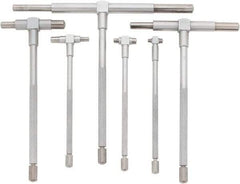 Value Collection - 6 Piece, 5/16 to 6 Inch, Hardened Tool Steel, Satin Chrome Finish, Telescoping Gage Set - 4 and 5 Inch Long Handles - Best Tool & Supply