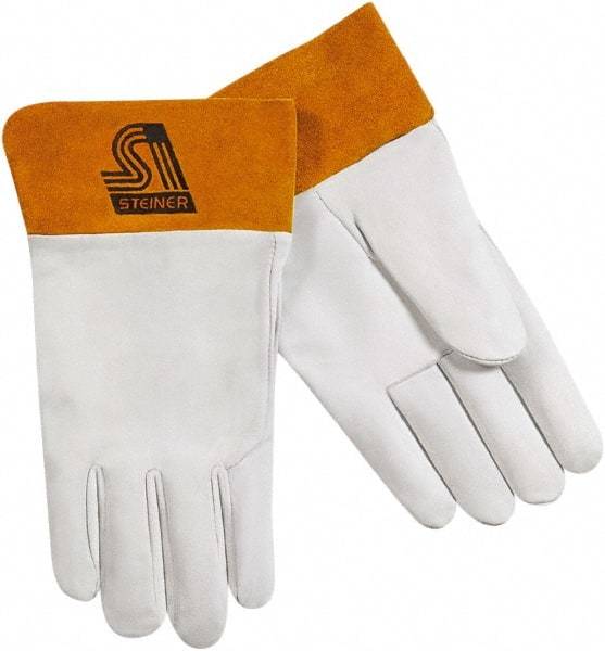 Steiner - Size XL Unlined Kidskin Welding Glove - 11-1/2" OAL, Safety Cuff, For TIG - Best Tool & Supply