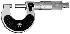 Mahr - 0 to 25mm Range, 0.01mm Graduation, Mechanical Outside Micrometer - Ratchet Stop Thimble, Accurate to 4µm - Best Tool & Supply