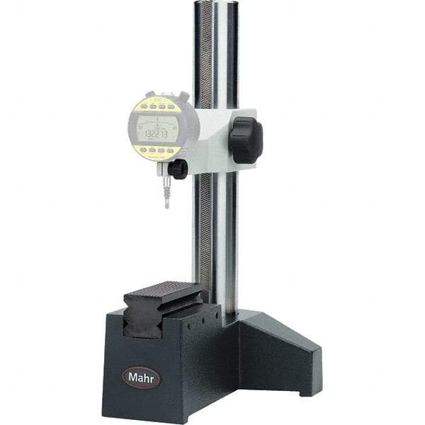 Mahr - Steel (Balls & Cable), Comparator Gage Stand - 9-1/2" High, 5-1/2" Base Length x 6" Base Width x 4" Base Height, Includes Holder - Best Tool & Supply