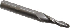 Onsrud - 1/4" Cutting Diam x 1-3/8" Length of Cut, 2 Flute, Upcut Spiral Router Bit - Uncoated, Right Hand Cut, Solid Carbide, 4" OAL x 1/2" Shank Diam, Ball End Taper - Best Tool & Supply