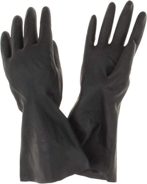 Ansell - Size 8, 13" Long, 18 mil Thick, Chemical Resistant Gloves - Black - Best Tool & Supply