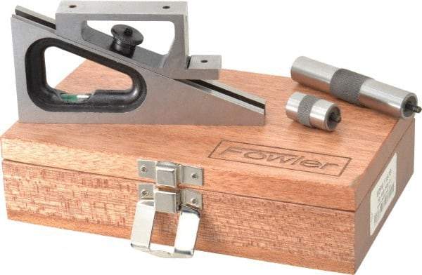 Fowler - 6-1/4 Inch Adjustable Planer and Shaper Gage - 5 Inch Long, 3/4 Inch Wide, 6-1/4 Inch High Base, Includes 1 Inch Extension Post, 3 Inch Extension Post, Wooden Case - Best Tool & Supply