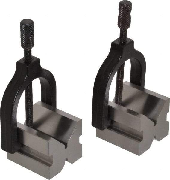 Value Collection - 14.29 to 1" Capacity, 90° Angle, Tool Steel V-Block - 1-3/4" Long x 1-19/32" Wide x 1-7/16" High, Sold as 2 Block Set - Best Tool & Supply