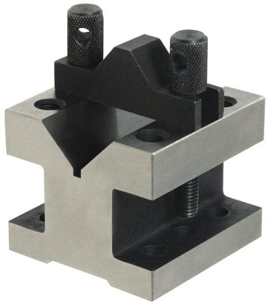 Value Collection - 2-9/16" Max Capacity, 90° Angle, Hardened Steel V-Block - 4-1/8" Long x 4-1/8" Wide x 3-1/16" High, Sold as Individual - Best Tool & Supply