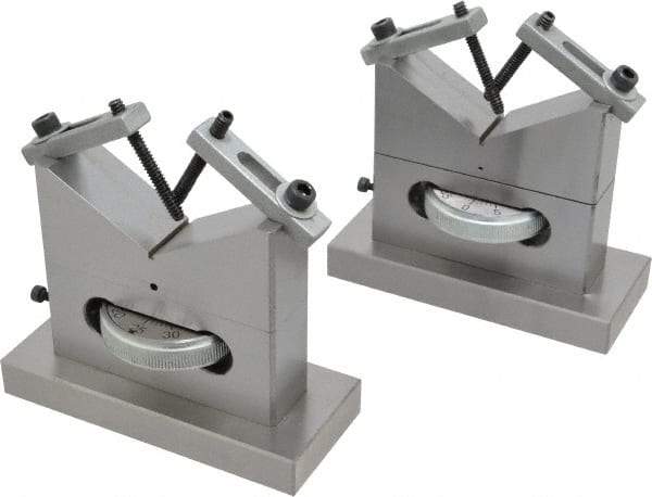 SPI - 3/16 to 5" Capacity, 120° Angle, Steel V-Block - 4" Long x 1-3/4" Wide x 3-9/16" High, Sold as 2 Block Set - Best Tool & Supply