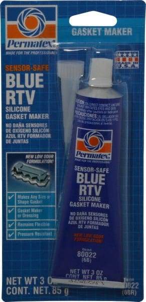 Permatex - 3 oz Tube Blue Butyl Rubber Gasket Sealant - -65 to 400°F Operating Temp, 24 hr Full Cure Time - Best Tool & Supply