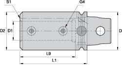 Kennametal - 3/4" Bore Diam, 1.58" Body Diam x 2.756" Body Length, Boring Bar Holder & Adapter - 2.28" Bore Depth, Internal & External Coolant - Exact Industrial Supply