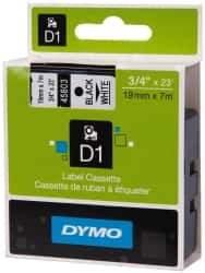 Dymo - 276" Long, Black Label Tape - 3/4" Wide, 23' Long - Best Tool & Supply