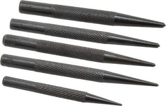 Value Collection - 5 Piece, 1/16 to 5/32", Center Punch Set - Round Shank, Comes in Vinyl Pouch - Best Tool & Supply