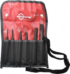 Mayhew - 6 Piece Punch & Chisel Set - 1/2 to 5/8" Chisel, 3/16 to 3/8" Punch, Round Shank - Best Tool & Supply