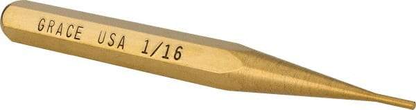 Made in USA - 1/16" Pin Punch - 3-1/2" OAL, Brass - Best Tool & Supply