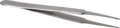 Value Collection - 4-1/4" OAL Stainless Steel Assembly Tweezers - Narrow Sharp Points - Best Tool & Supply