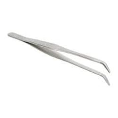 Value Collection - 6-1/2" OAL Stainless Steel Assembly Tweezers - Extra Long, Curved Smooth Points - Best Tool & Supply