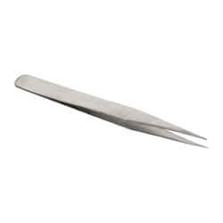 Value Collection - 4-3/4" OAL 1-SS Precision Tweezers - Fine Point - Best Tool & Supply