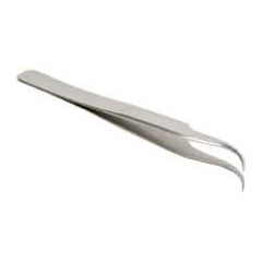 Erem - 4-3/8" OAL 7-SA Precision Tweezers - Curved Precision Tip - Best Tool & Supply