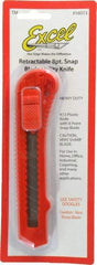 Excel - Snap Utility Knife - Red Plastic Handle, 1 Blade Included - Best Tool & Supply