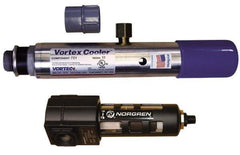 Vortec - 900 BTU per Hour, Vortex Enclosure Cooler without Thermostat - 3/8 Inch Diameter, 1/4 NPT Thread, 15 Cubic Ft. per min - Best Tool & Supply